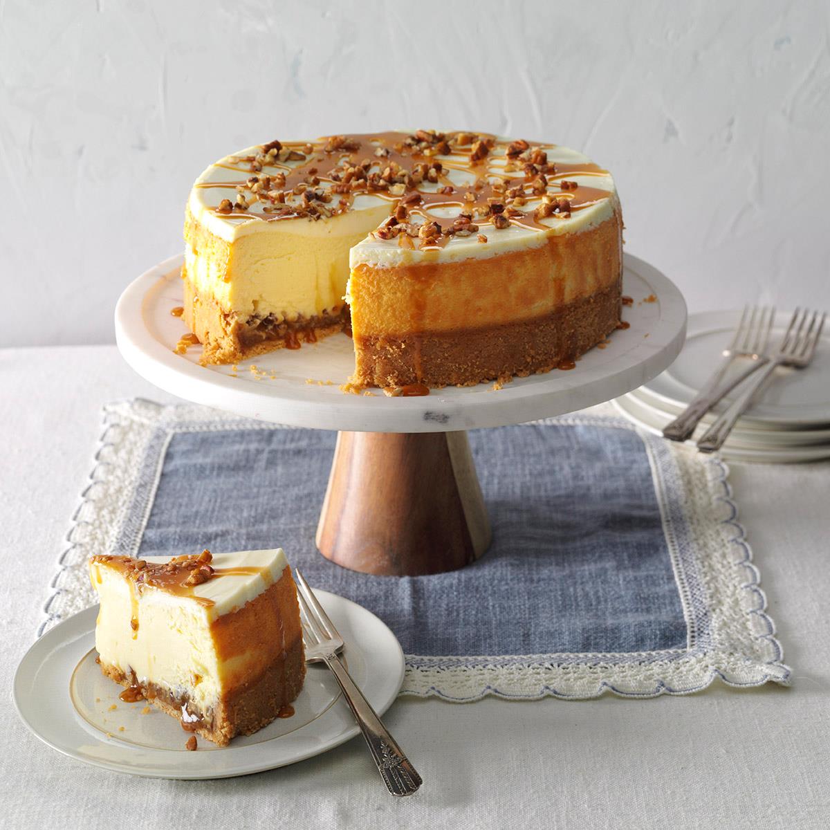 Caramel Pecan Cheesecake Recipe Taste Of Home