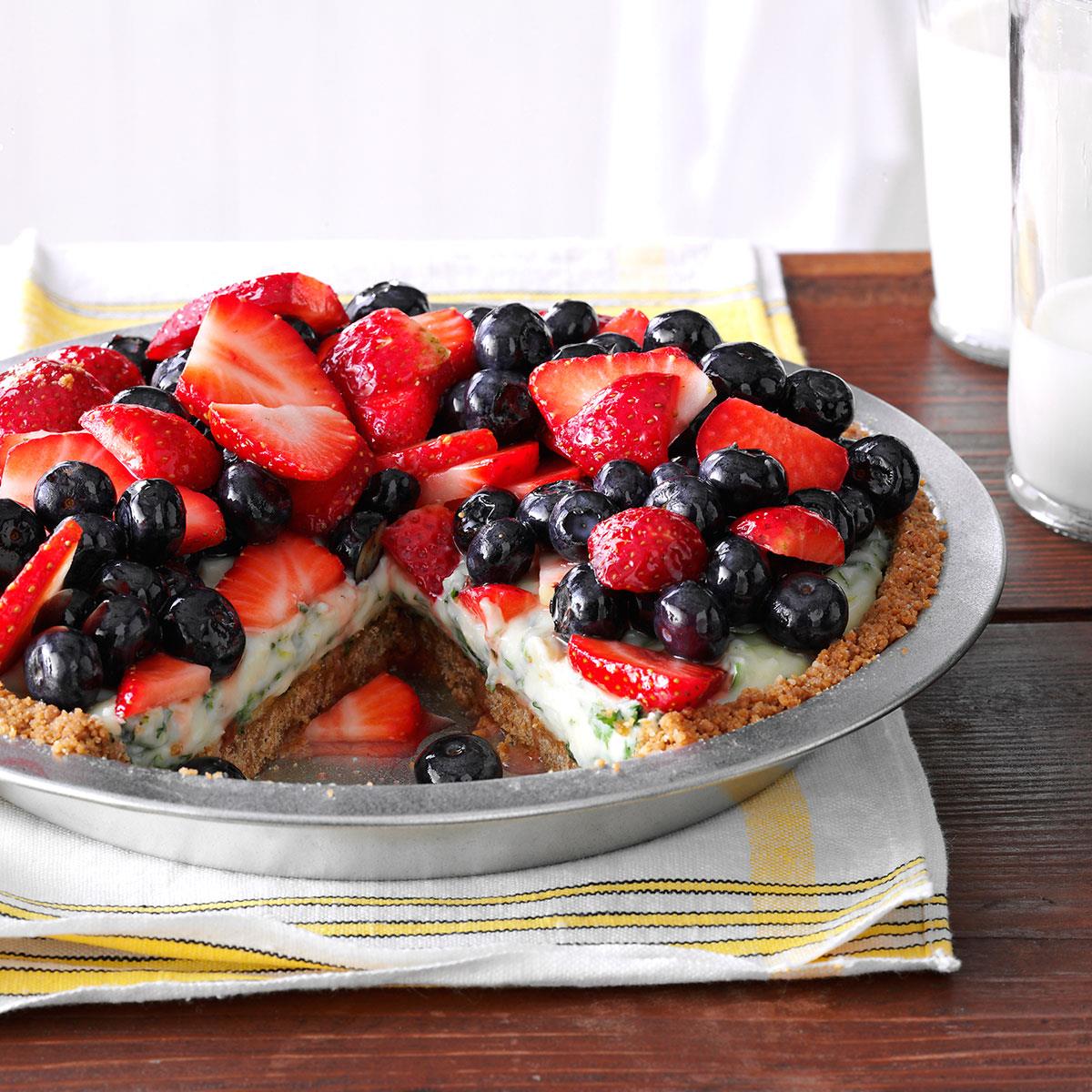 Creamy Lime Pie With Fresh Berries Recipe Taste Of Home