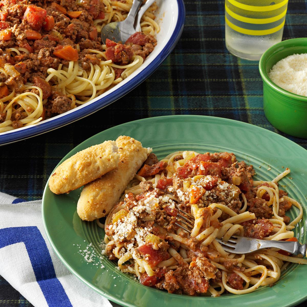 Beef Bolognese with Linguine Recipe Taste of Home