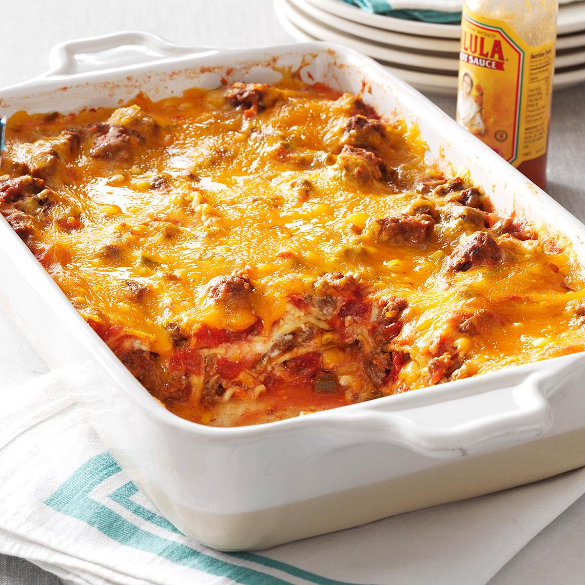 Beef Taco Lasagna Recipe Taste of Home