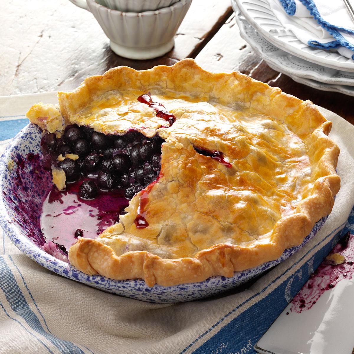 Blueberry Pie with Lemon Crust Recipe | Taste of Home