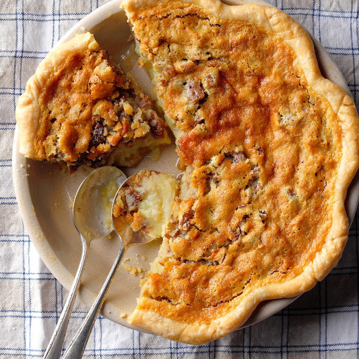Buttermilk Pie With Pecans Recipe Taste Of Home