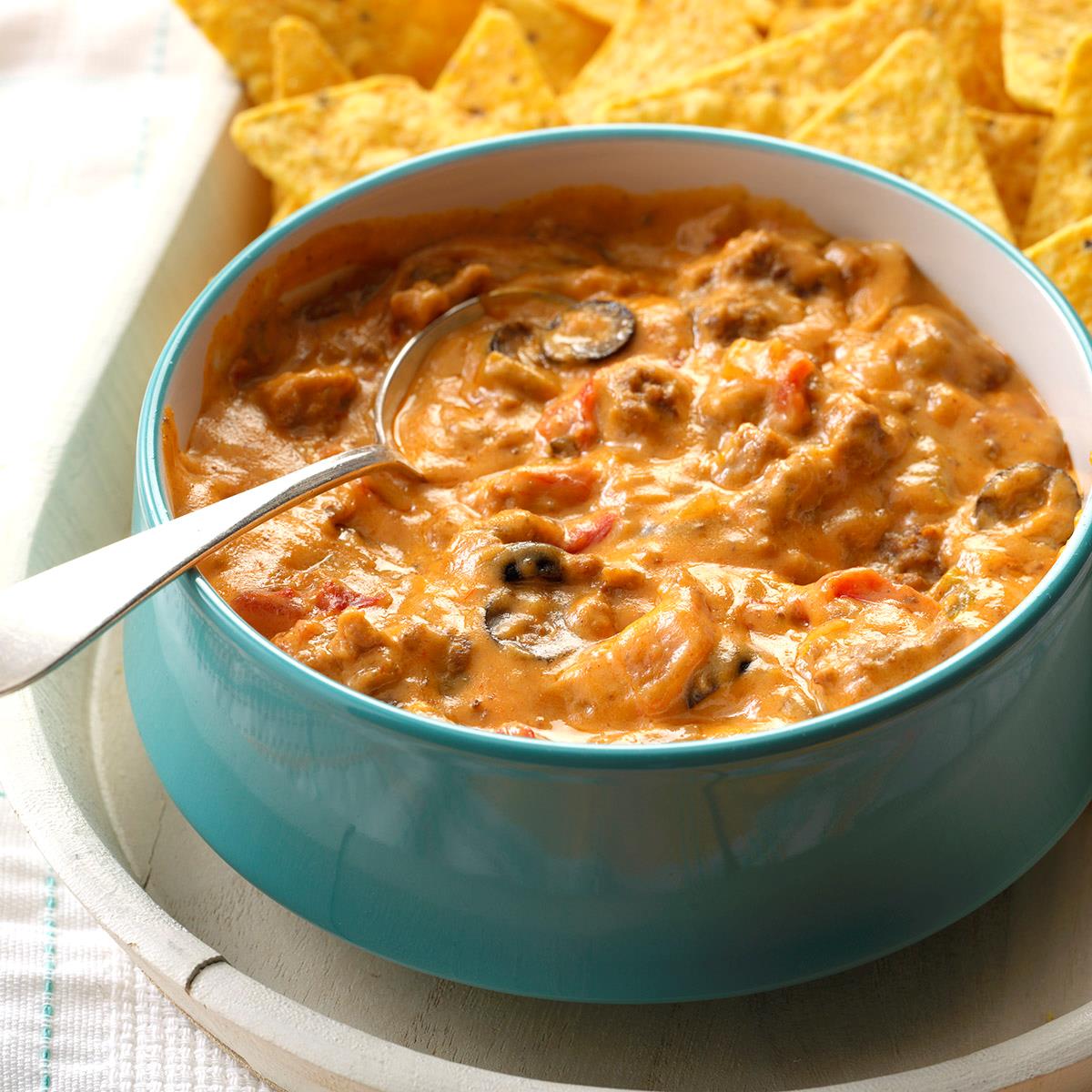 Cheesy Beef Taco Dip Recipe Taste of Home