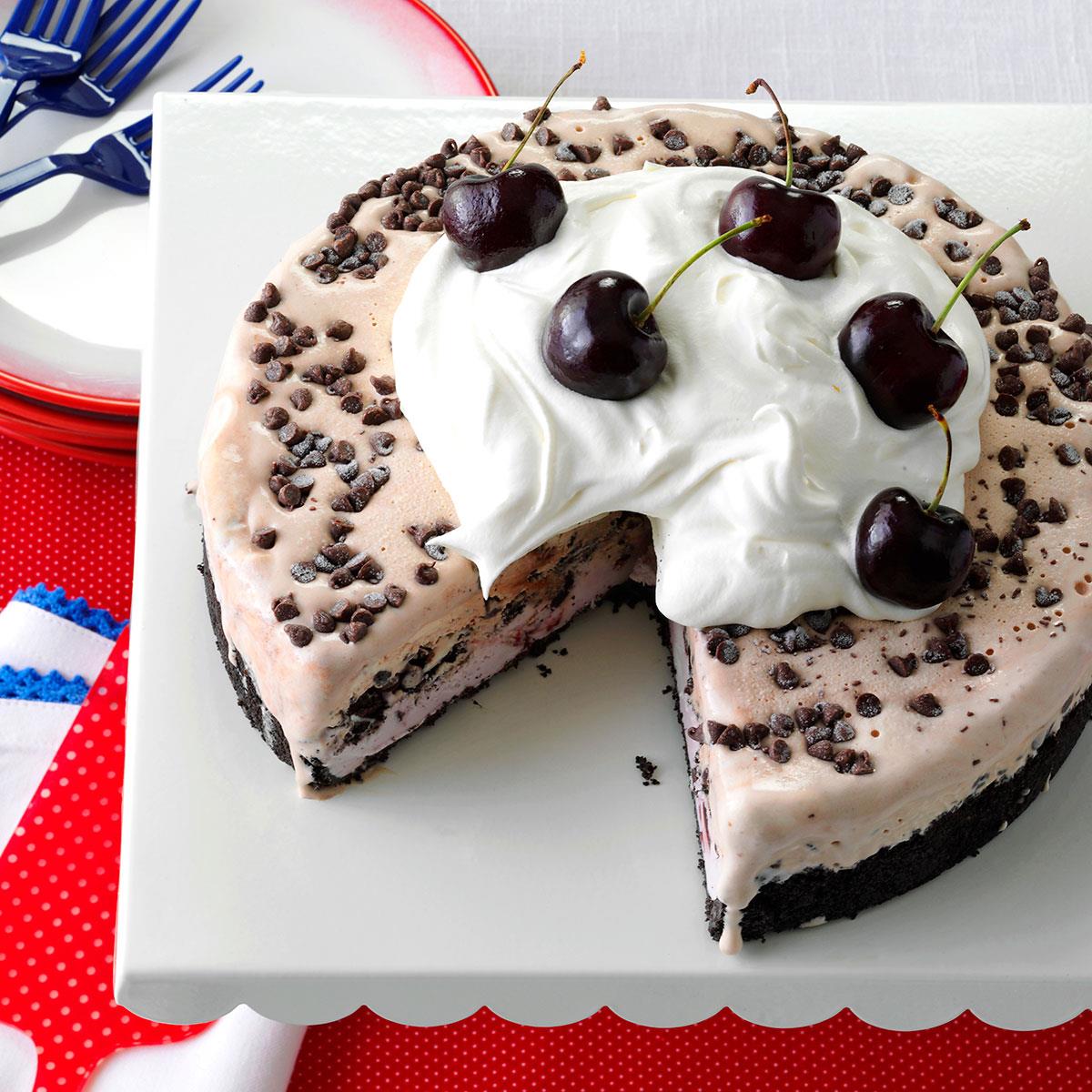 ChocolateCherry Ice Cream Cake Recipe Taste of Home