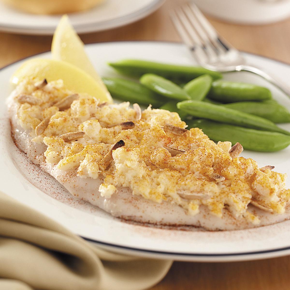 Crab-Topped Fish Fillets Recipe | Taste of Home