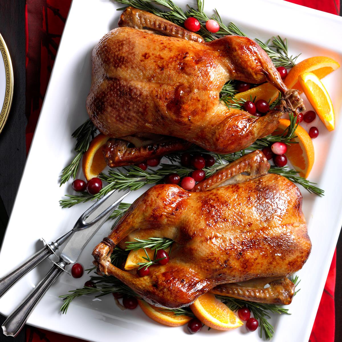 Cranberry-Orange Roast Ducklings Recipe | Taste of Home