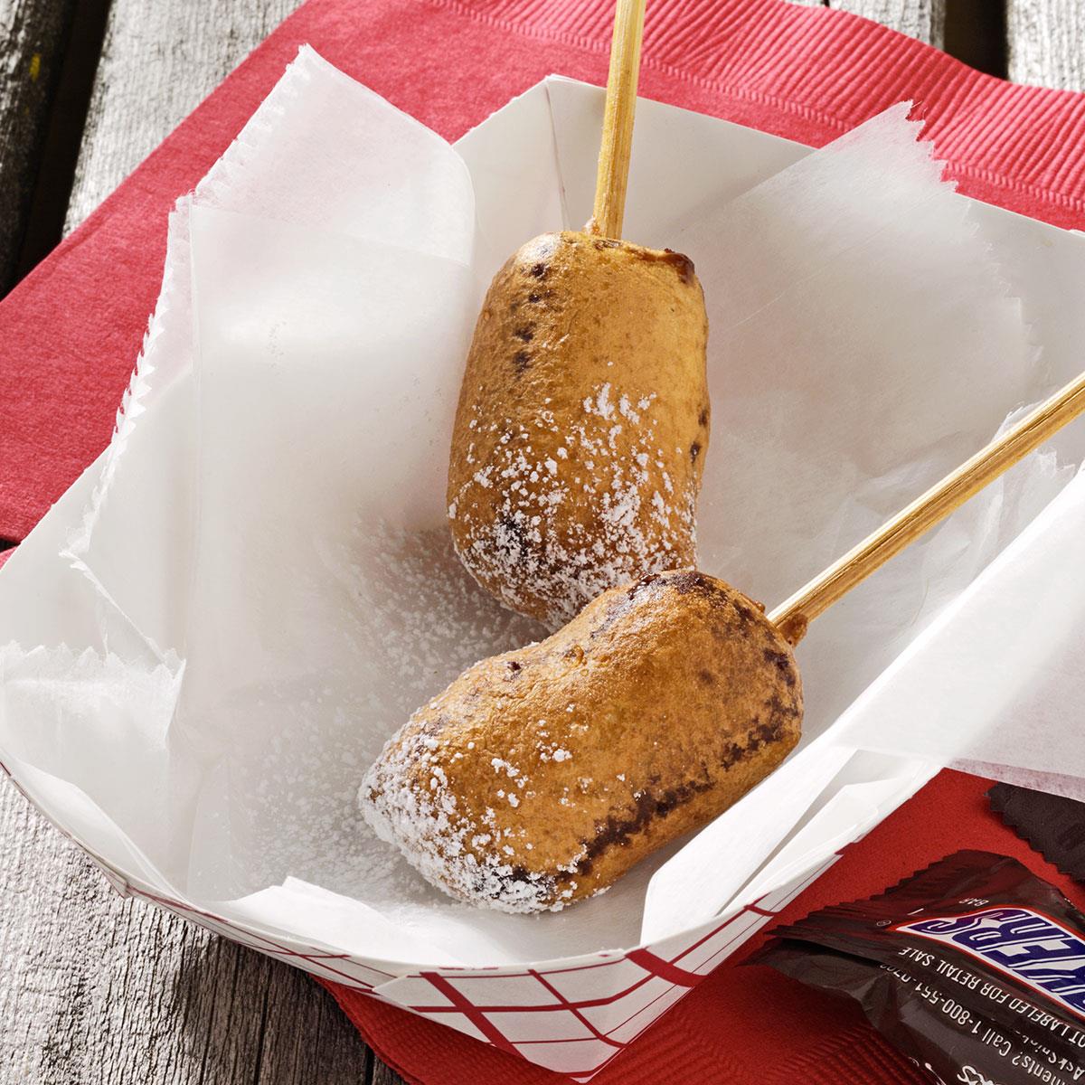 Deep Fried Candy Bars On A Stick Recipe Taste Of Home