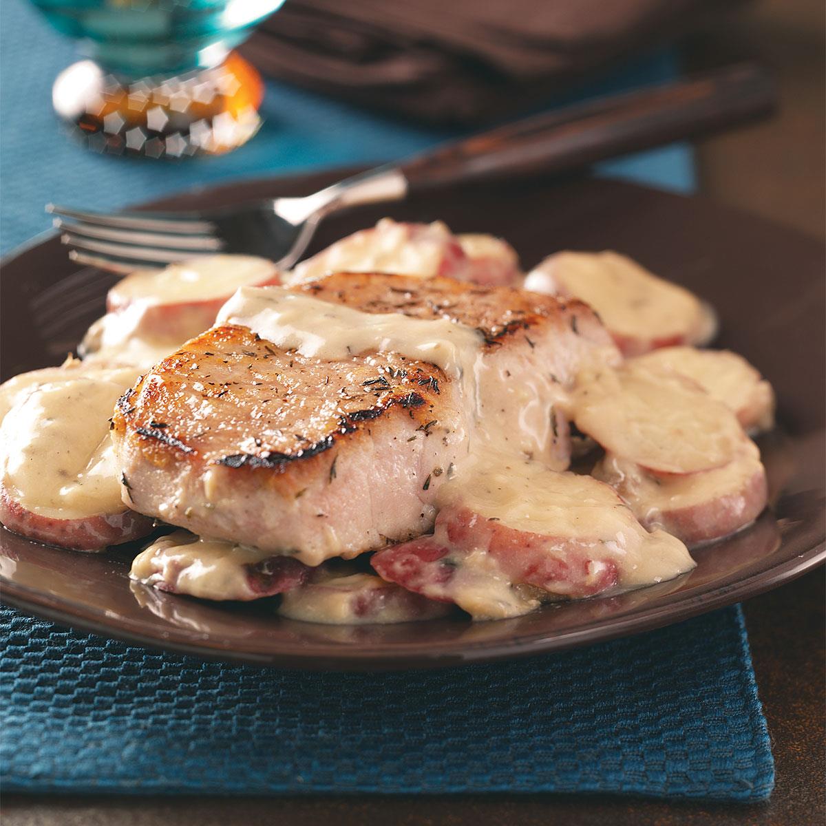 Pork Chops & Potatoes in Mushroom Sauce Recipe Taste of Home