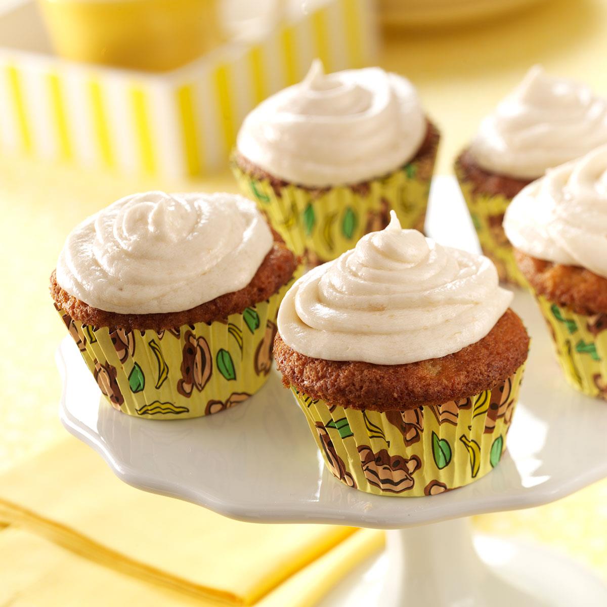 Frosted Banana Cupcakes Recipe | Taste of Home