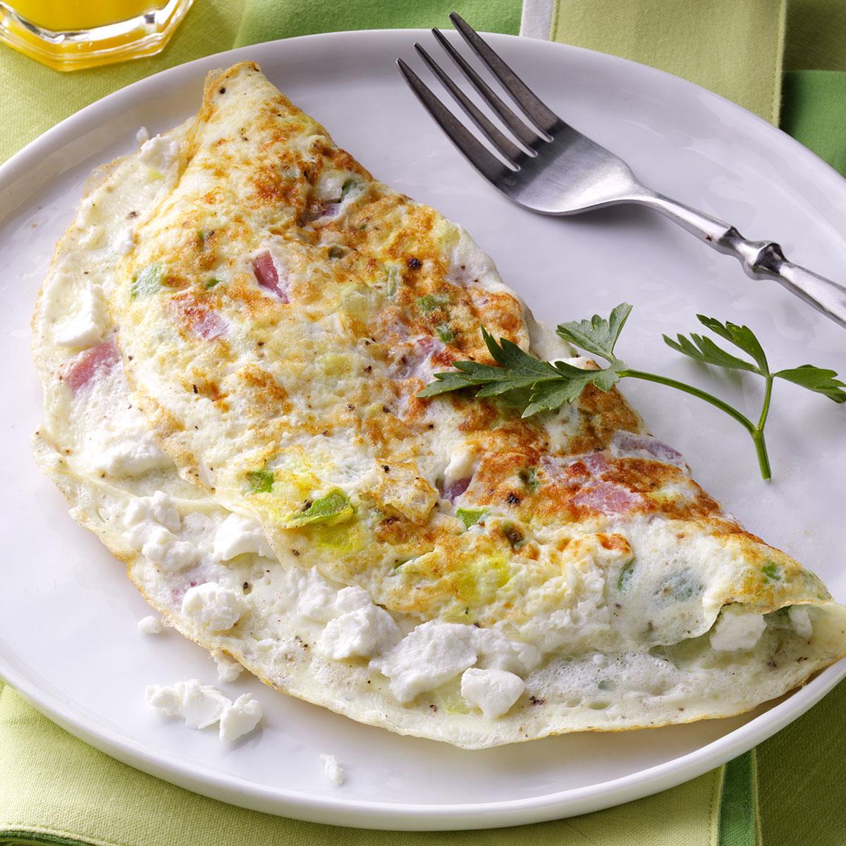 Goat Cheese & Ham Omelet Recipe Taste of Home