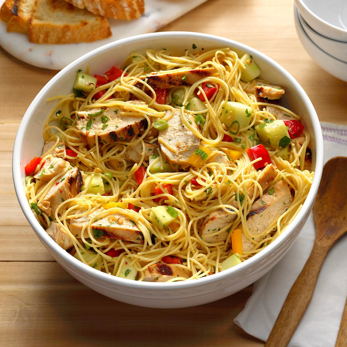 Grilled Asian Chicken Pasta Salad Recipe  Taste of Home