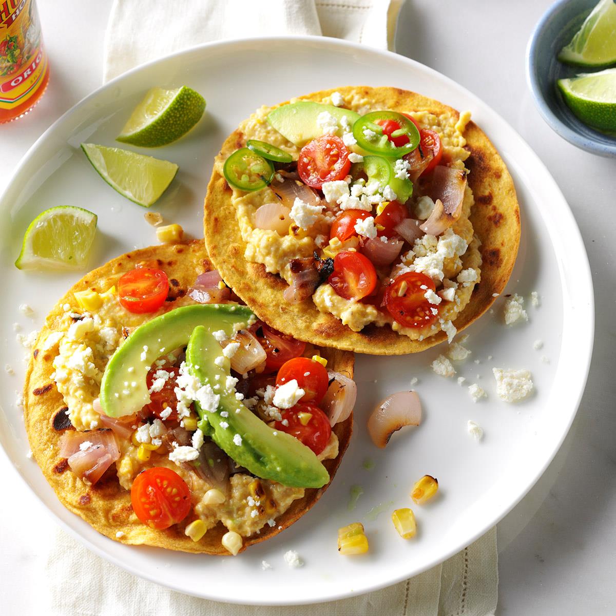 Grilled Corn Hummus Tostadas Recipe Taste of Home