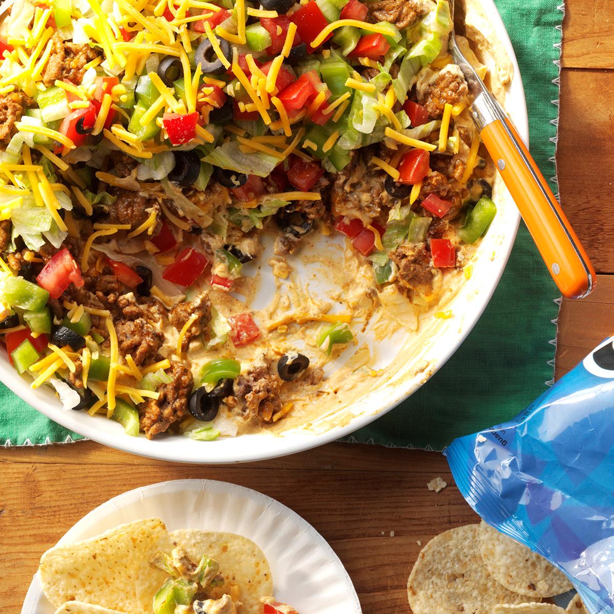 Ground Beef Taco Dip Recipe Taste of Home