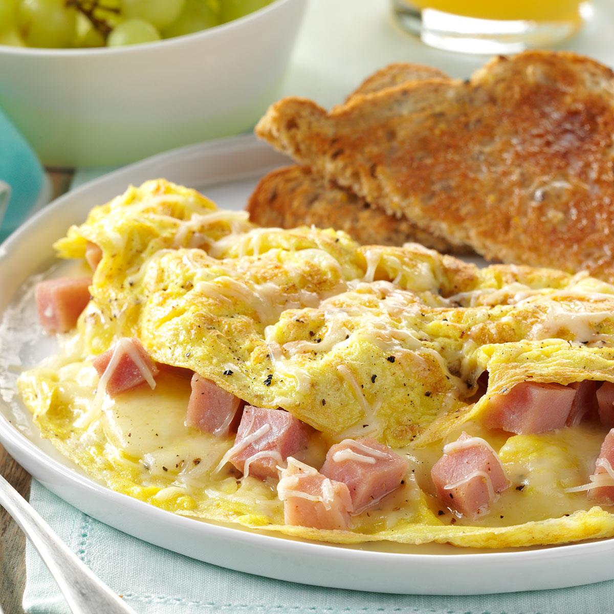 Ham and Swiss Omelet Recipe | Taste of Home