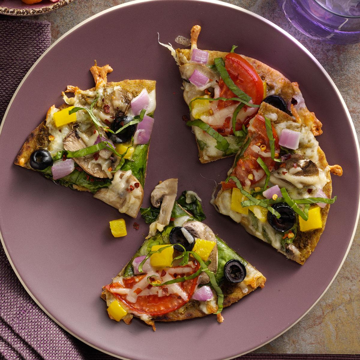 Italian Pesto Pizzas Recipe Taste of Home