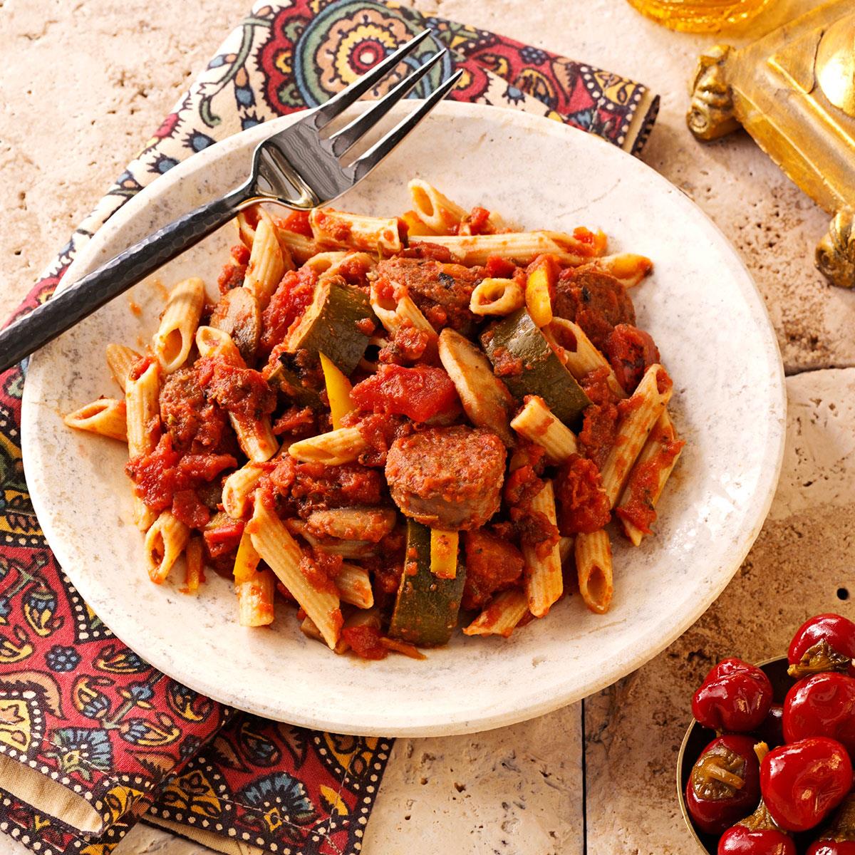 Italian Sausage Marinara with Penne Recipe | Taste of Home