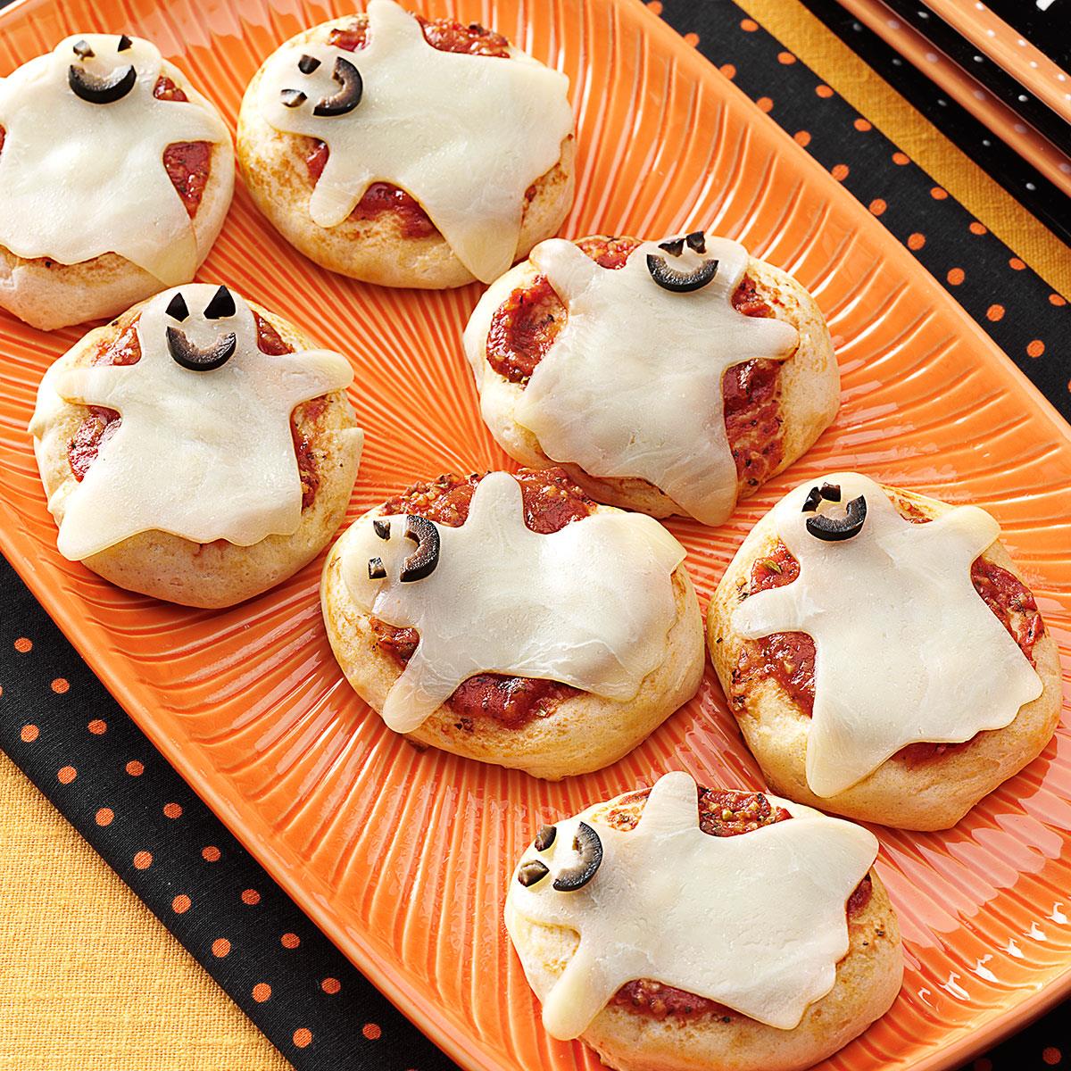 Kid-Size Ghost Pizzas Recipe | Taste of Home