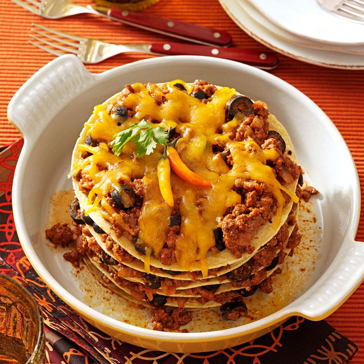 Layered Tortilla Pie Recipe Taste of Home