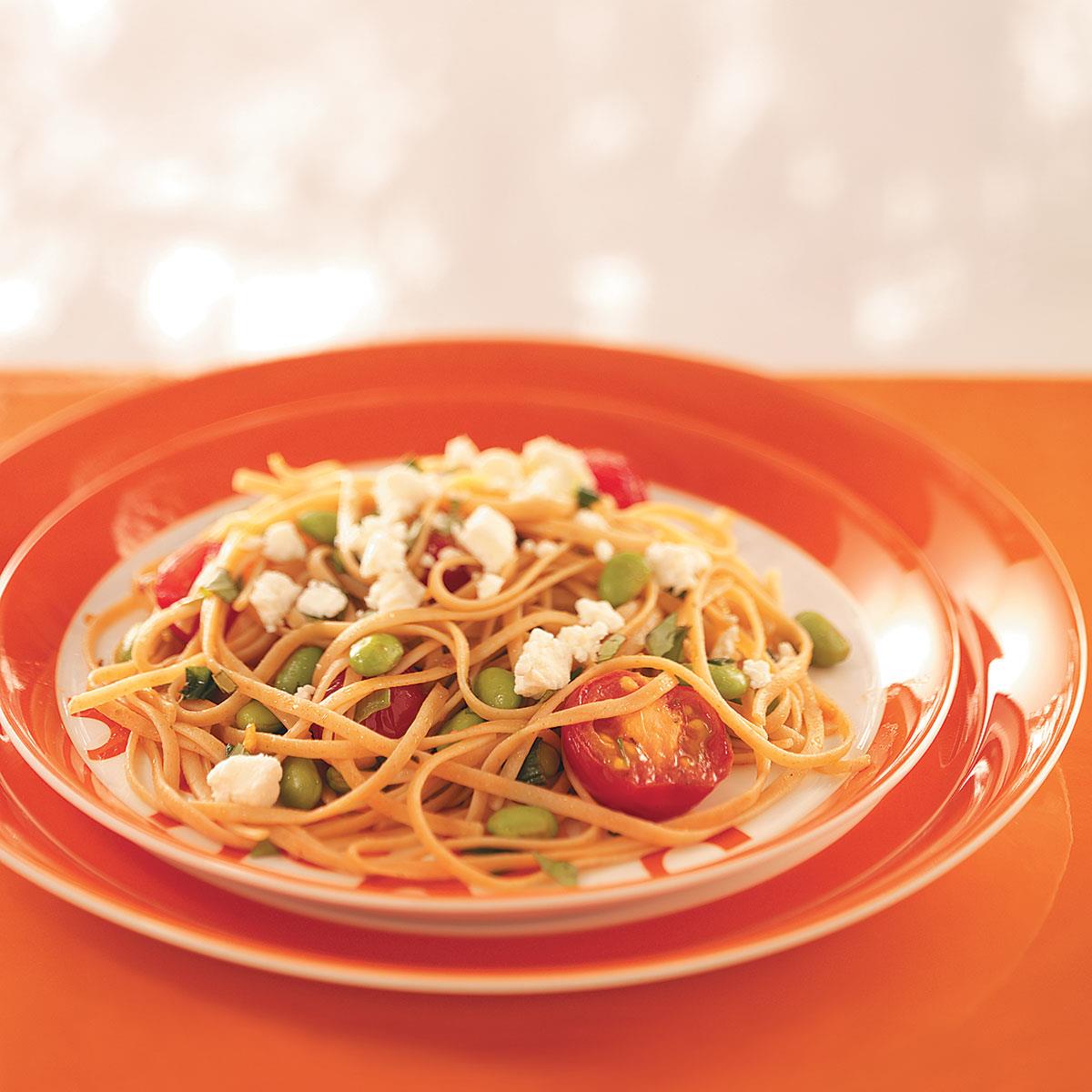 Linguine with Edamame and Tomatoes Recipe Taste of Home