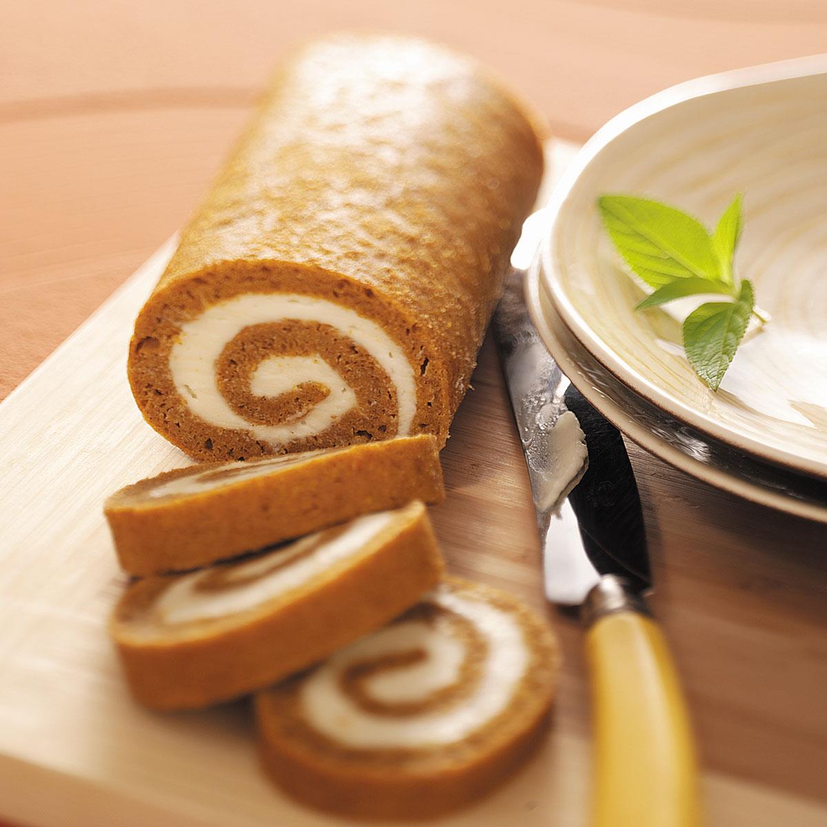 Low-Fat Pumpkin Cake Roll Recipe | Taste of Home