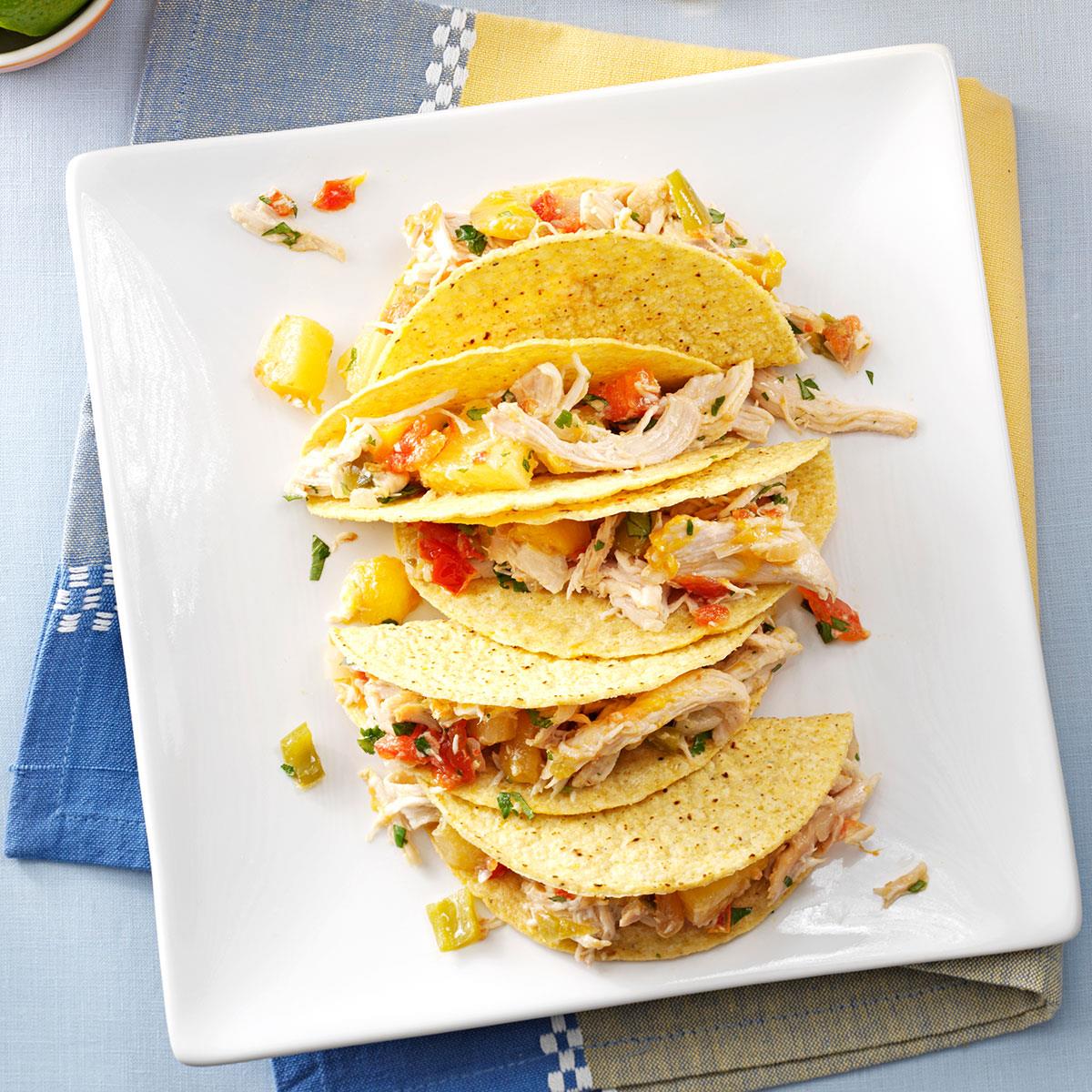 MangoPineapple Chicken Tacos Recipe Taste of Home