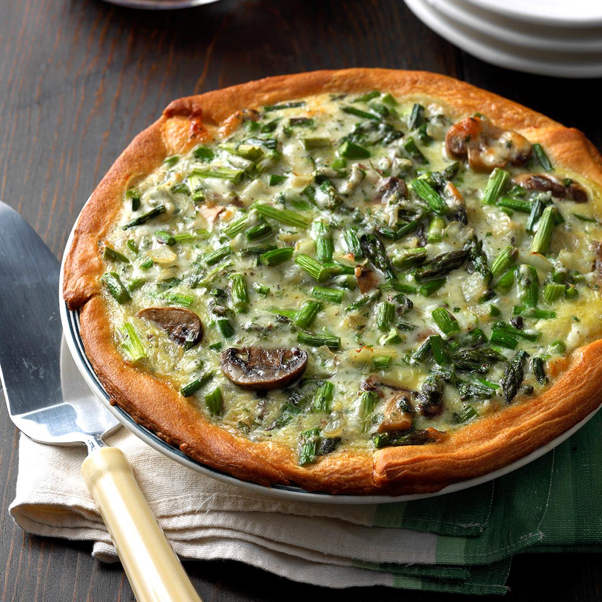 Mushroom Asparagus Quiche Recipe  Taste of Home