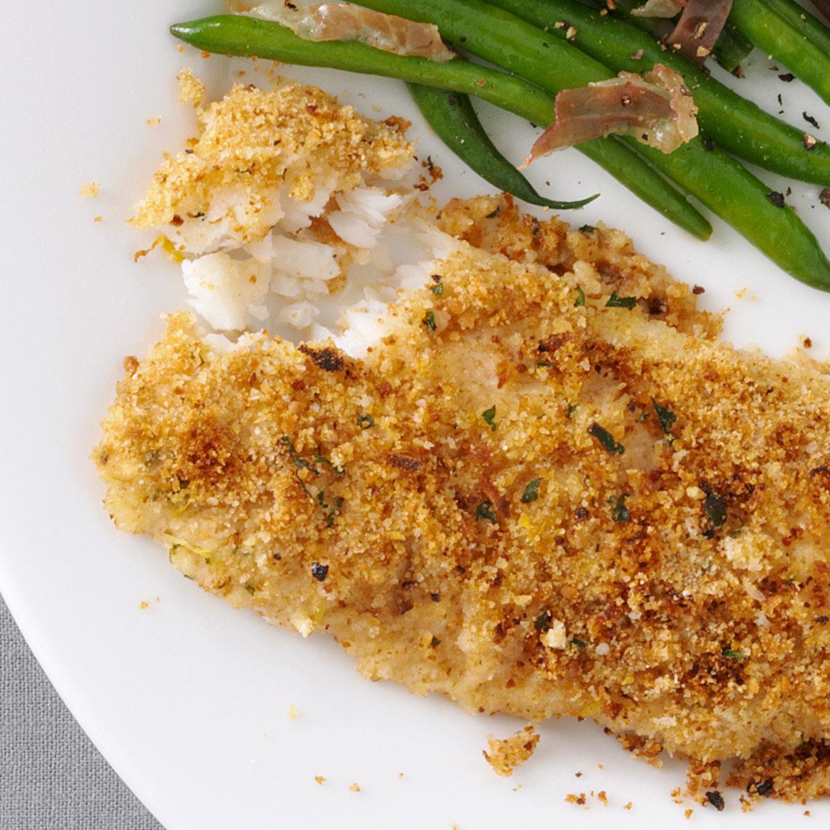 Parsley-Crusted Cod Recipe | Taste of Home