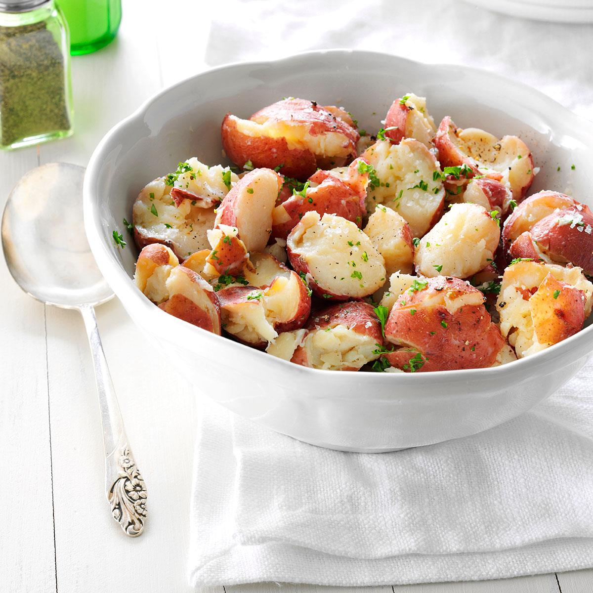 Parsley Smashed Potatoes Recipe Taste of Home