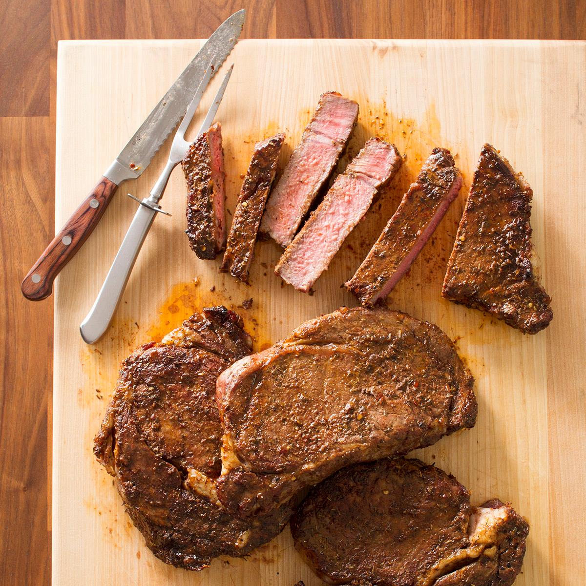 Peppered Ribeye Steaks Recipe | Taste of Home
