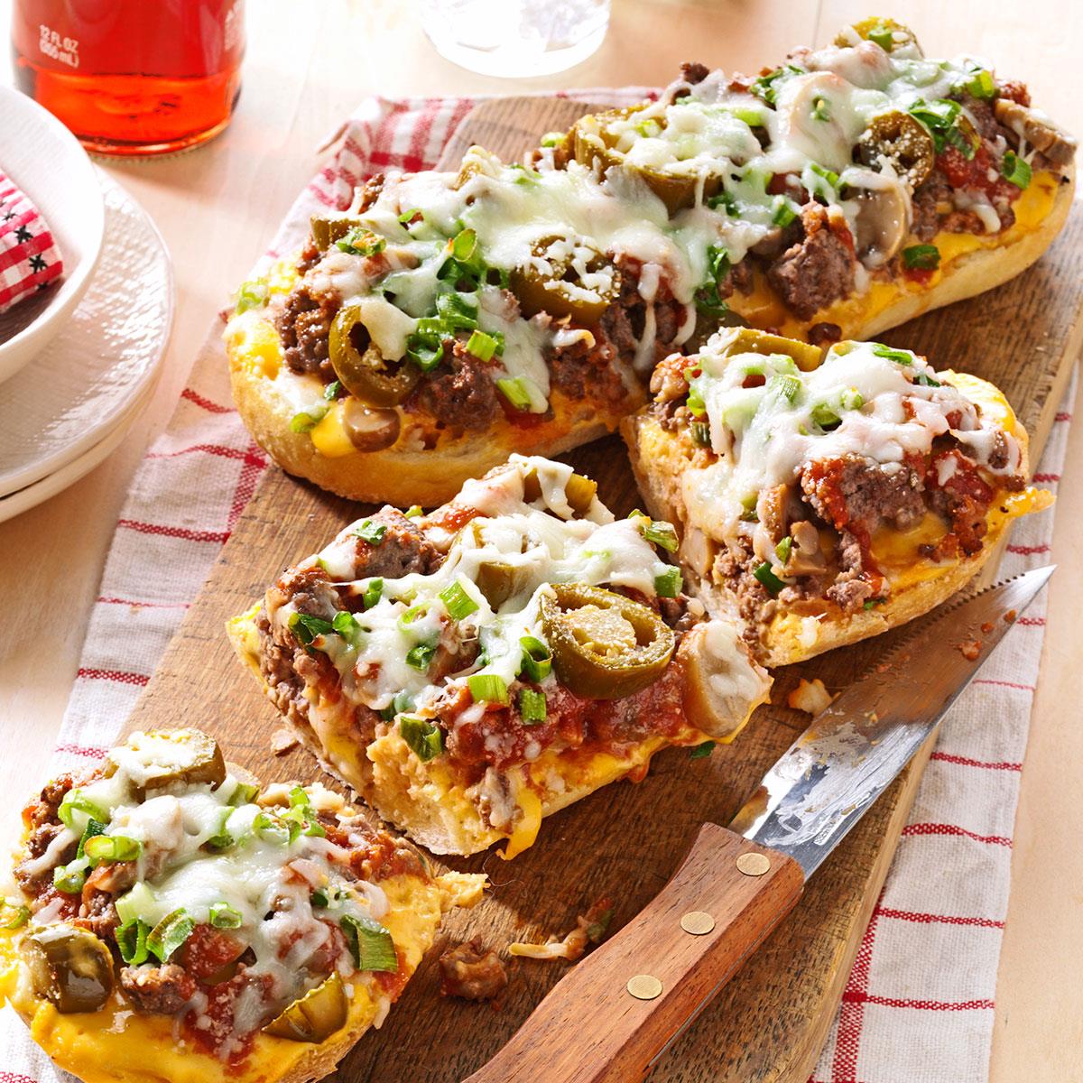 Peppery Pizza Loaves Recipe Taste of Home