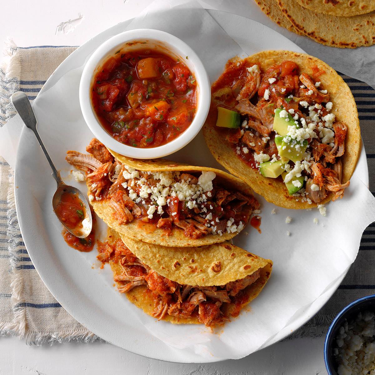 Pork Tacos with Mango Salsa Recipe | Taste of Home