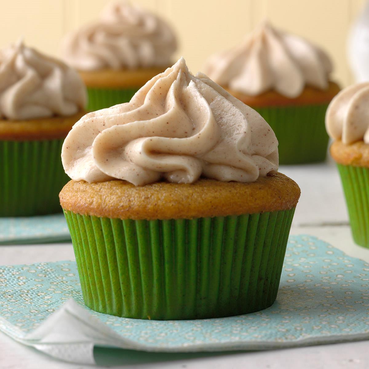 Pumpkin Spice Cupcakes with Cream Cheese Frosting Recipe | Taste of Home