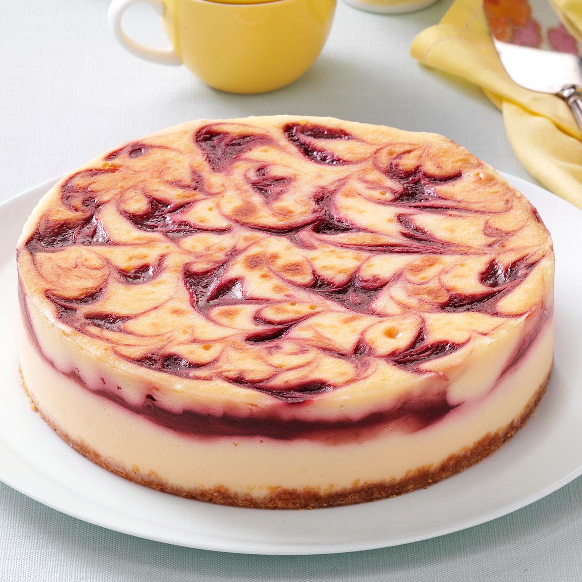 Raspberry & White Chocolate Cheesecake Recipe | Taste of Home