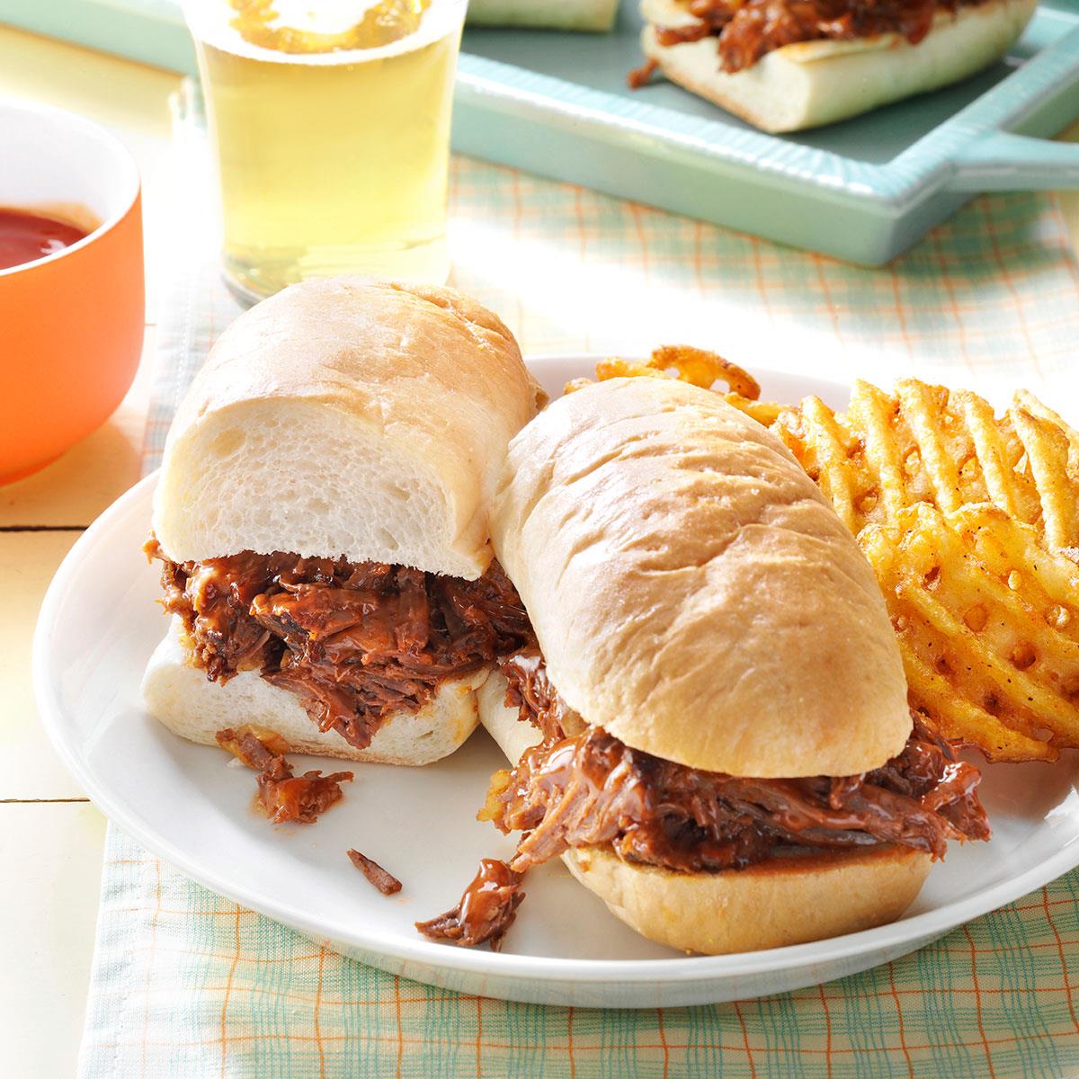 Shredded Beef Sandwiches Recipe | Taste Of Home