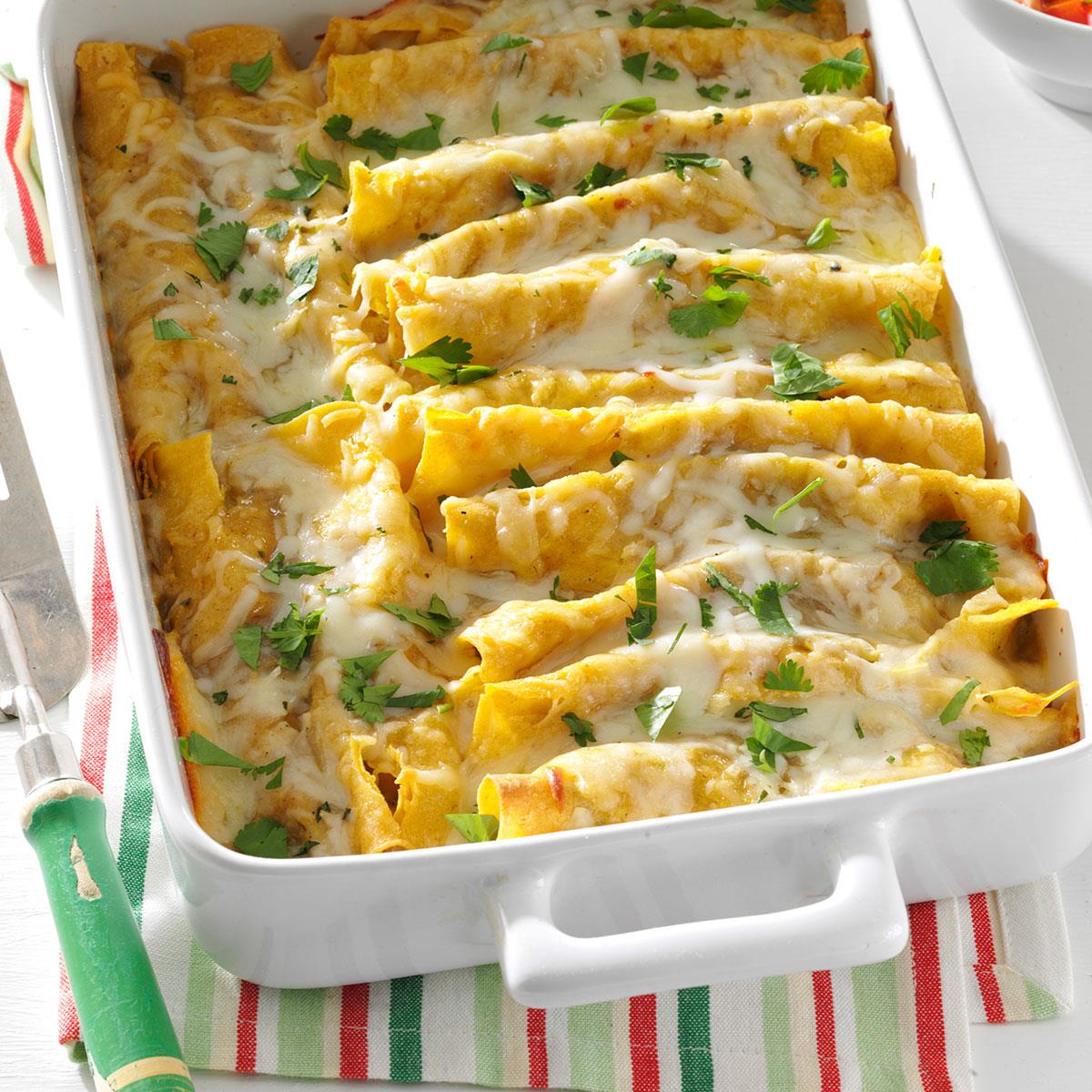 Shrimp Enchiladas with Green Sauce Recipe  Taste of Home