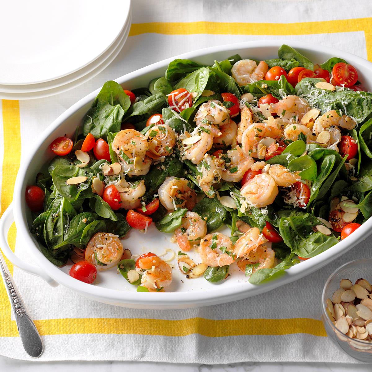 Shrimp Scampi Spinach Salad Recipe | Taste of Home