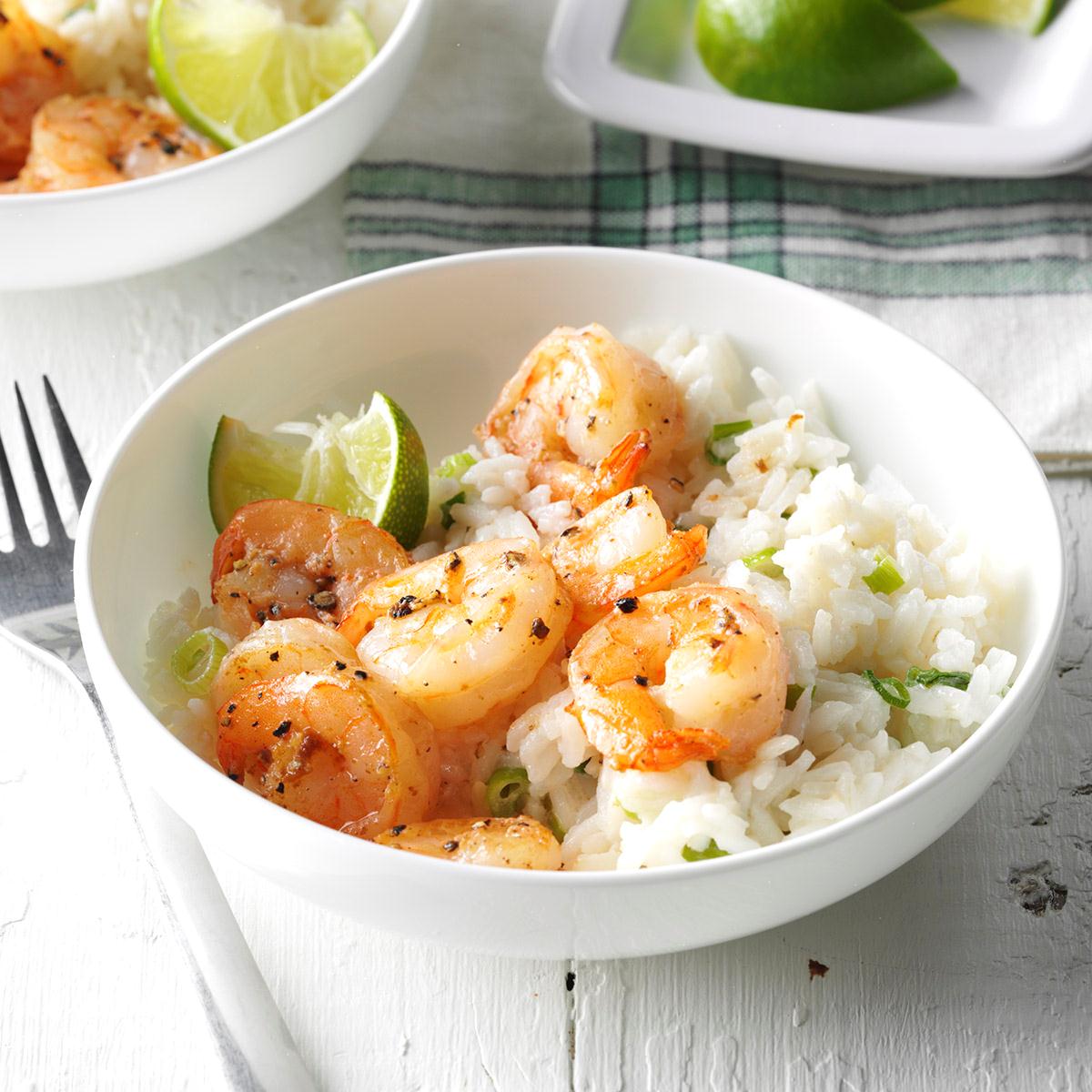 Shrimp with Coconut Rice Recipe | Taste of Home