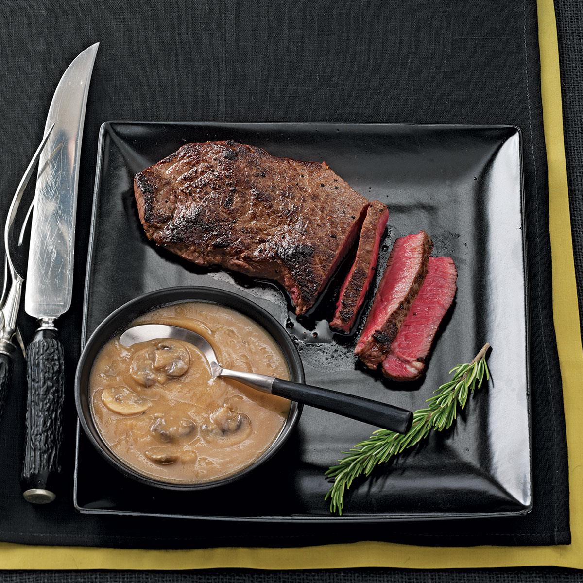 Sirloin Steak with Rich Mushroom Gravy Recipe Taste of Home