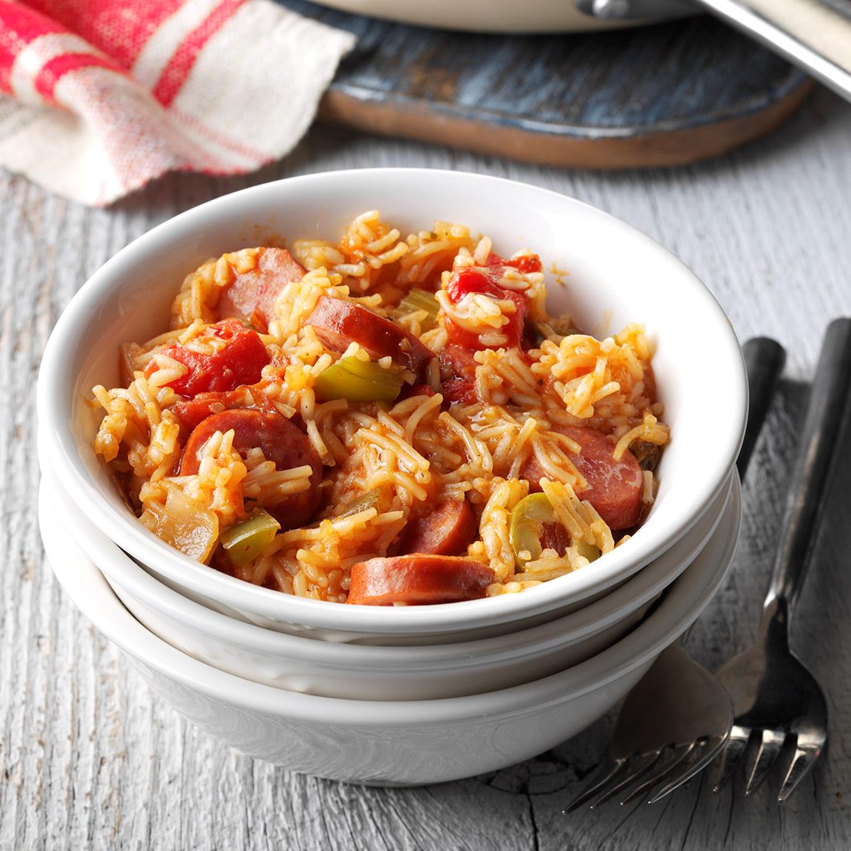 Spanish Sausage Supper Recipe | Taste of Home