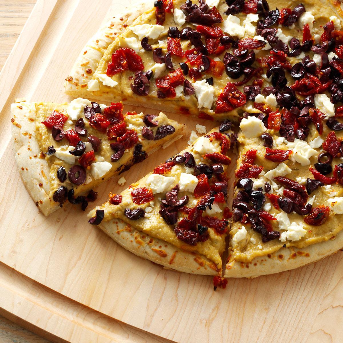 Speedy Hummus Pizza Recipe Taste of Home