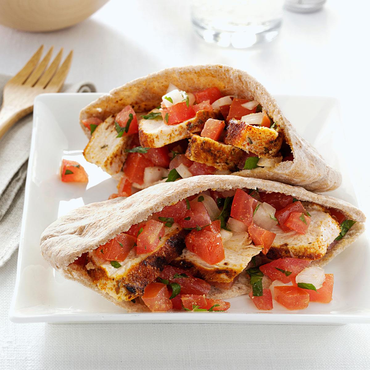 Spicy Chicken Tomato Pitas Recipe Taste of Home