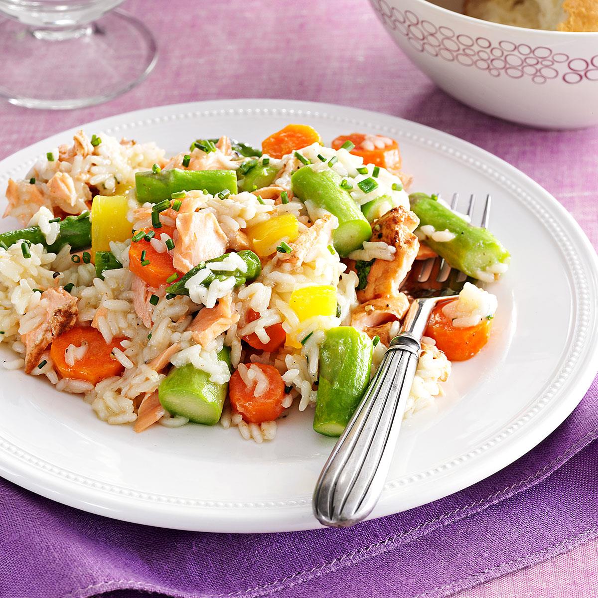 Spring Pilaf with Salmon & Asparagus Recipe Taste of Home