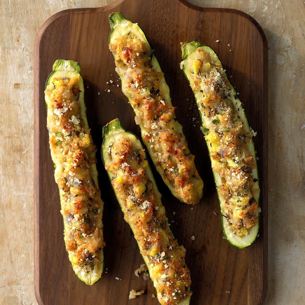 Stuffed Grilled Zucchini Recipe | Taste of Home