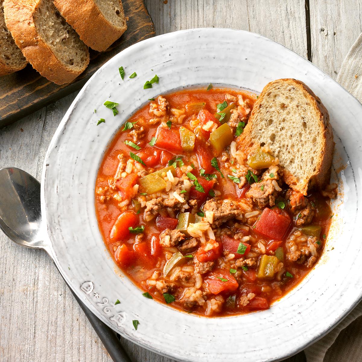 Stuffed Pepper Soup Recipe | Taste of Home