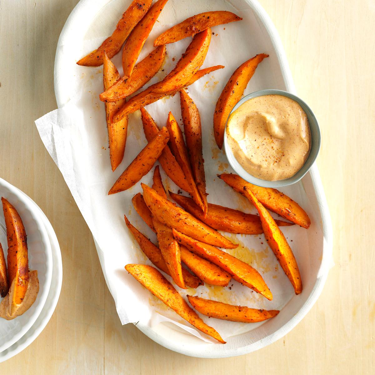 sweet-potato-wedges-with-chili-mayo-recipe-taste-of-home