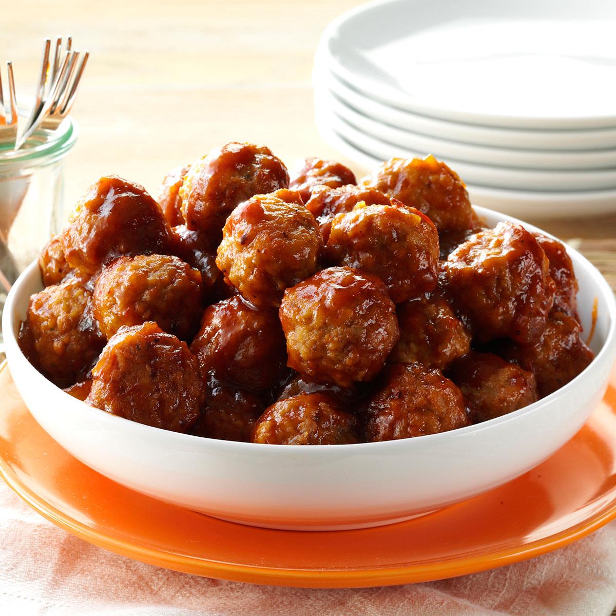 Tangy Glazed Meatballs Recipe Taste of Home