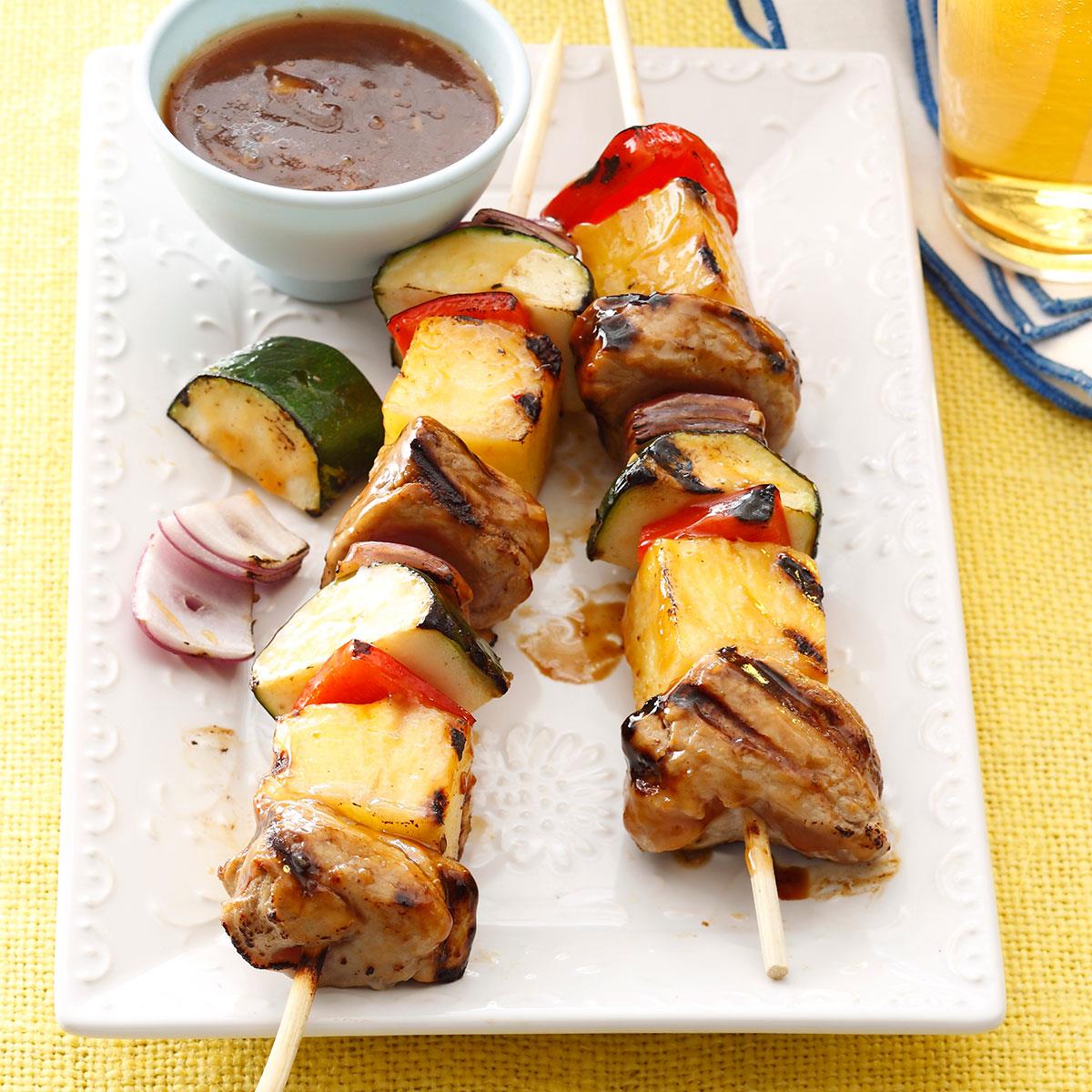 Teriyaki Glazed Pork & Vegetable Kabobs Recipe Taste of Home