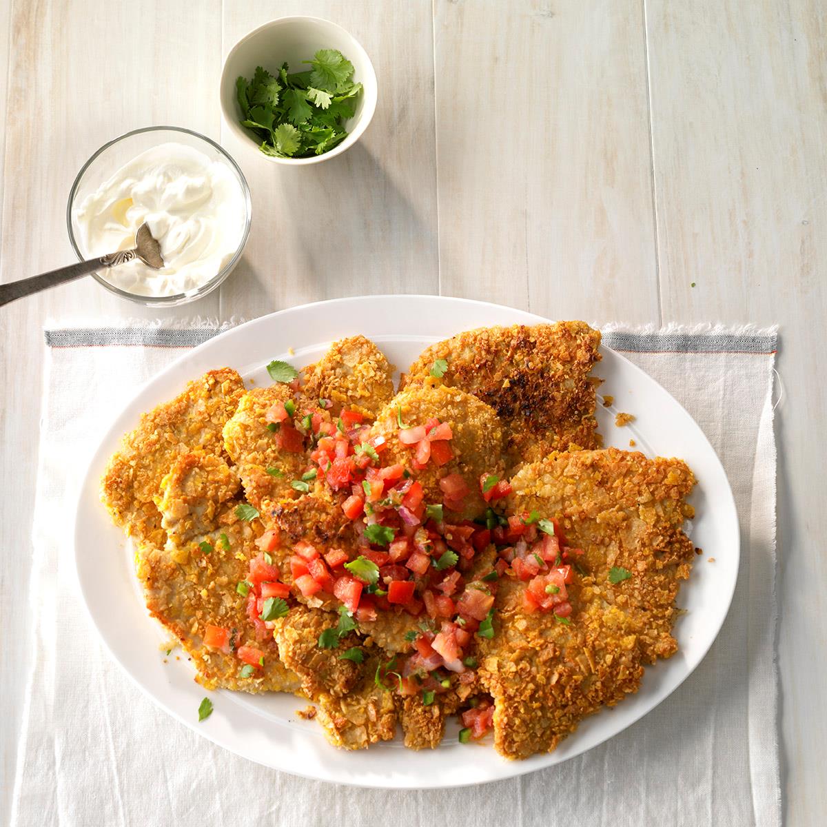 Tortilla Crunch Turkey Cutlets Recipe | Taste of Home