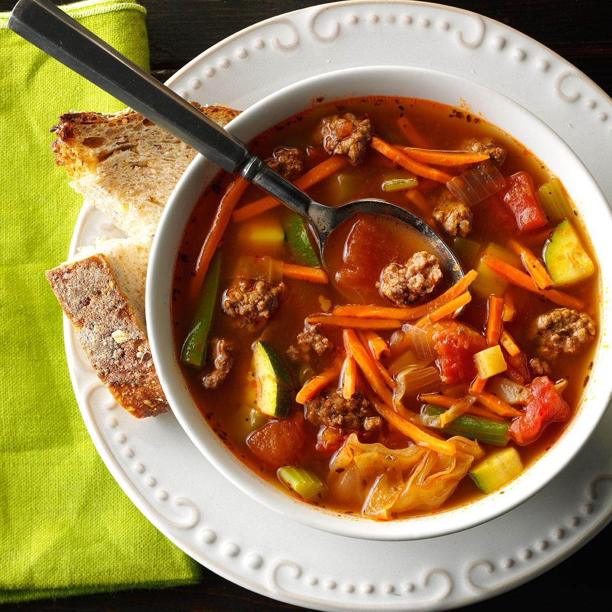Garden Vegetable Beef Soup Recipe Taste of Home Garden Vegetable Beef Soup Recipe Taste of Home