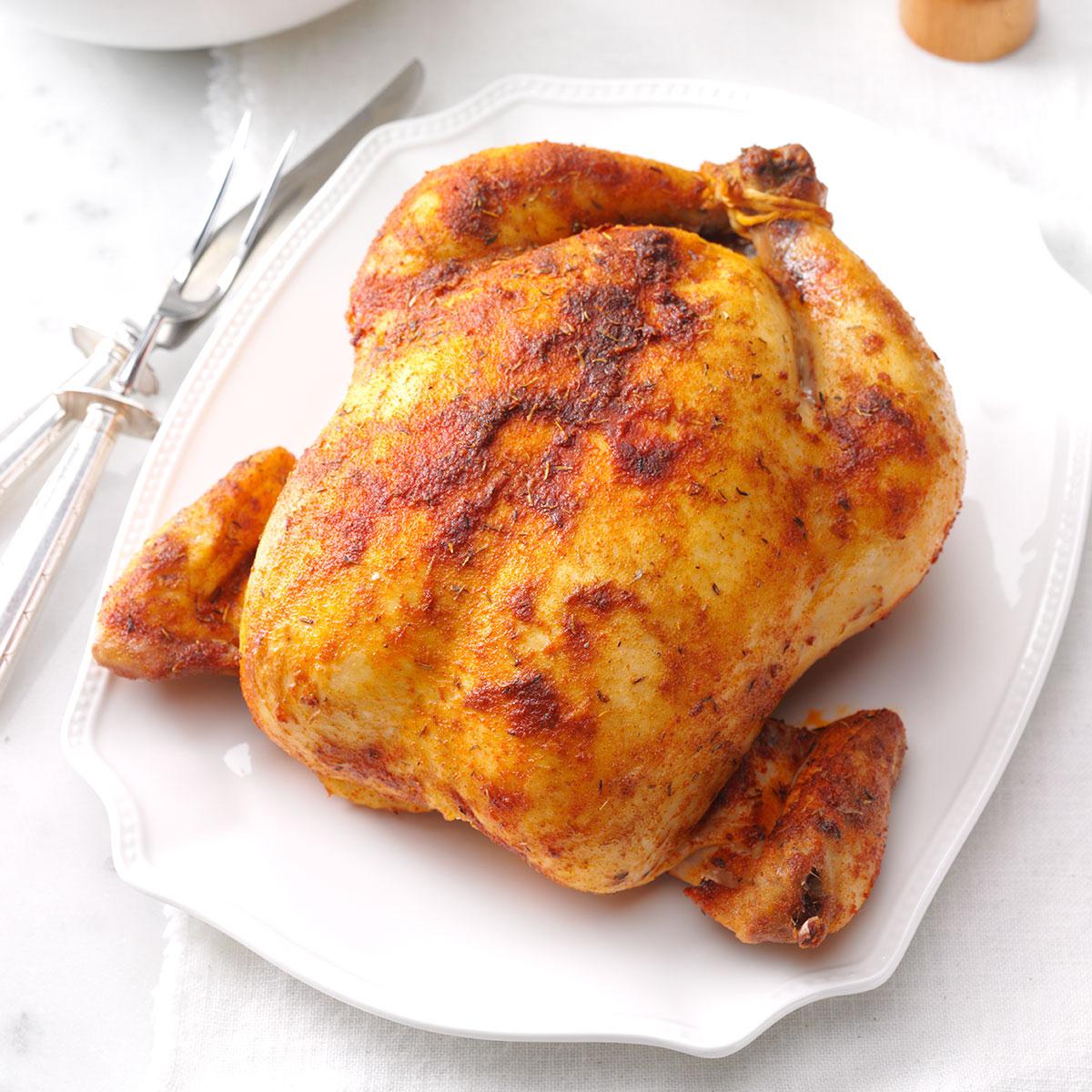 Savory Rubbed Roast Chicken Recipe Taste of Home